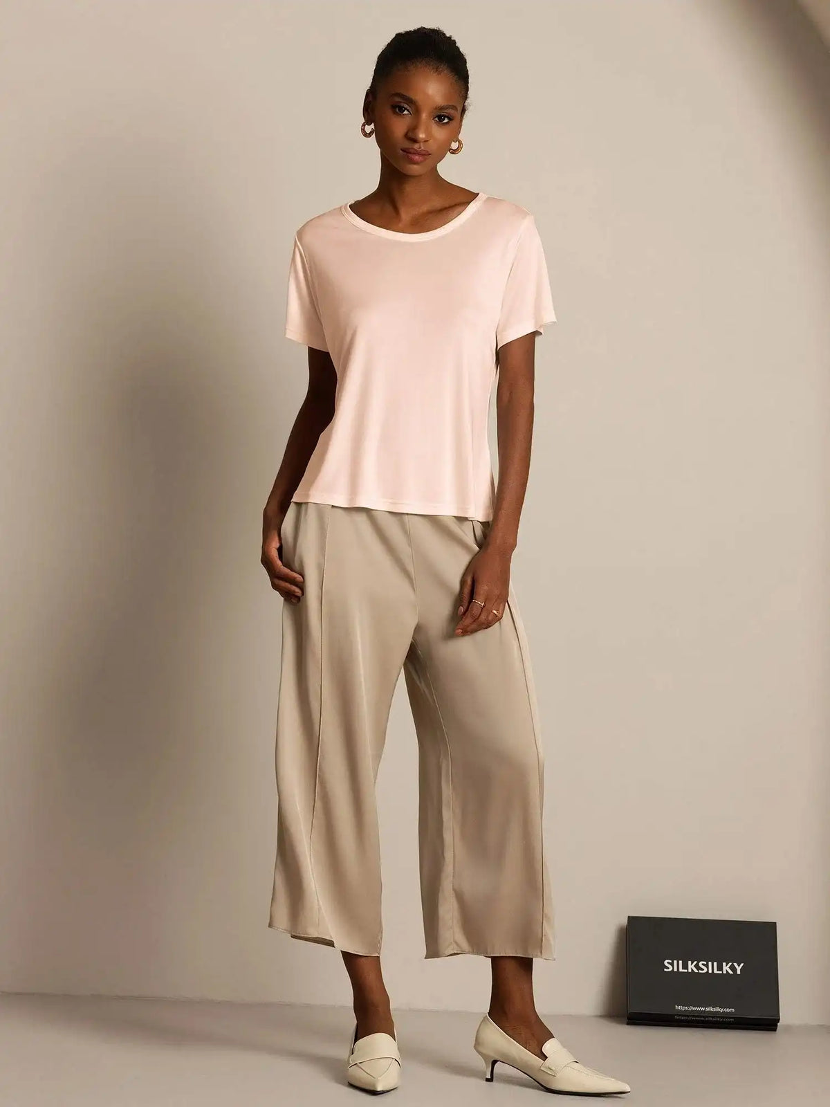 100% Mulberry Silk Short Sleeve Women's T-Shirt