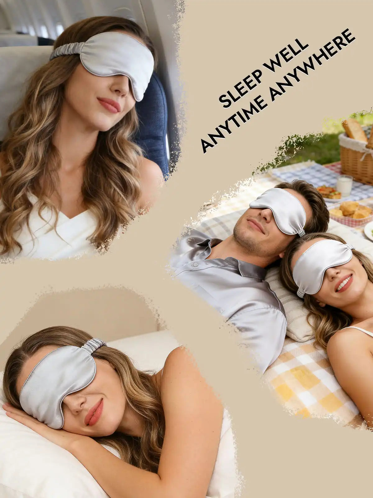 100% Mulberry Silk Sleep Eye Mask with Elastic Band