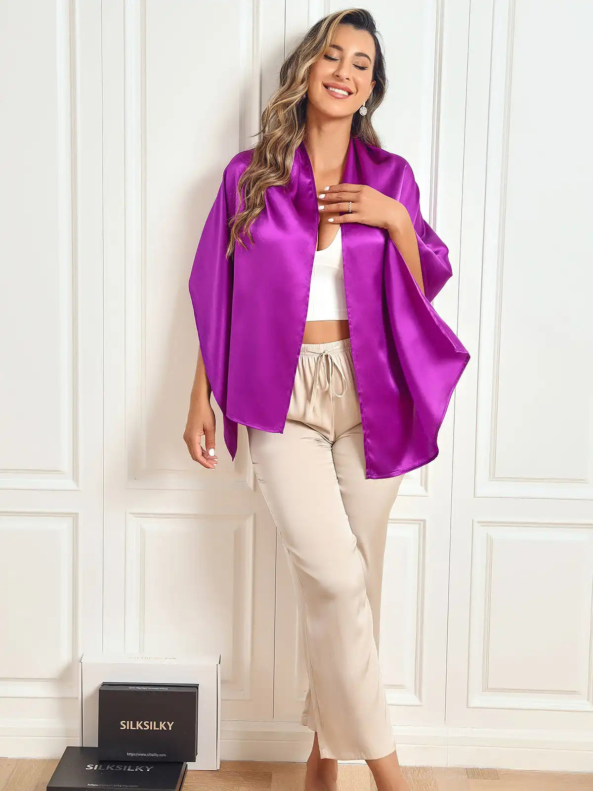 100% Mulberry Silk Long Scarf/Shawl 170x53cm