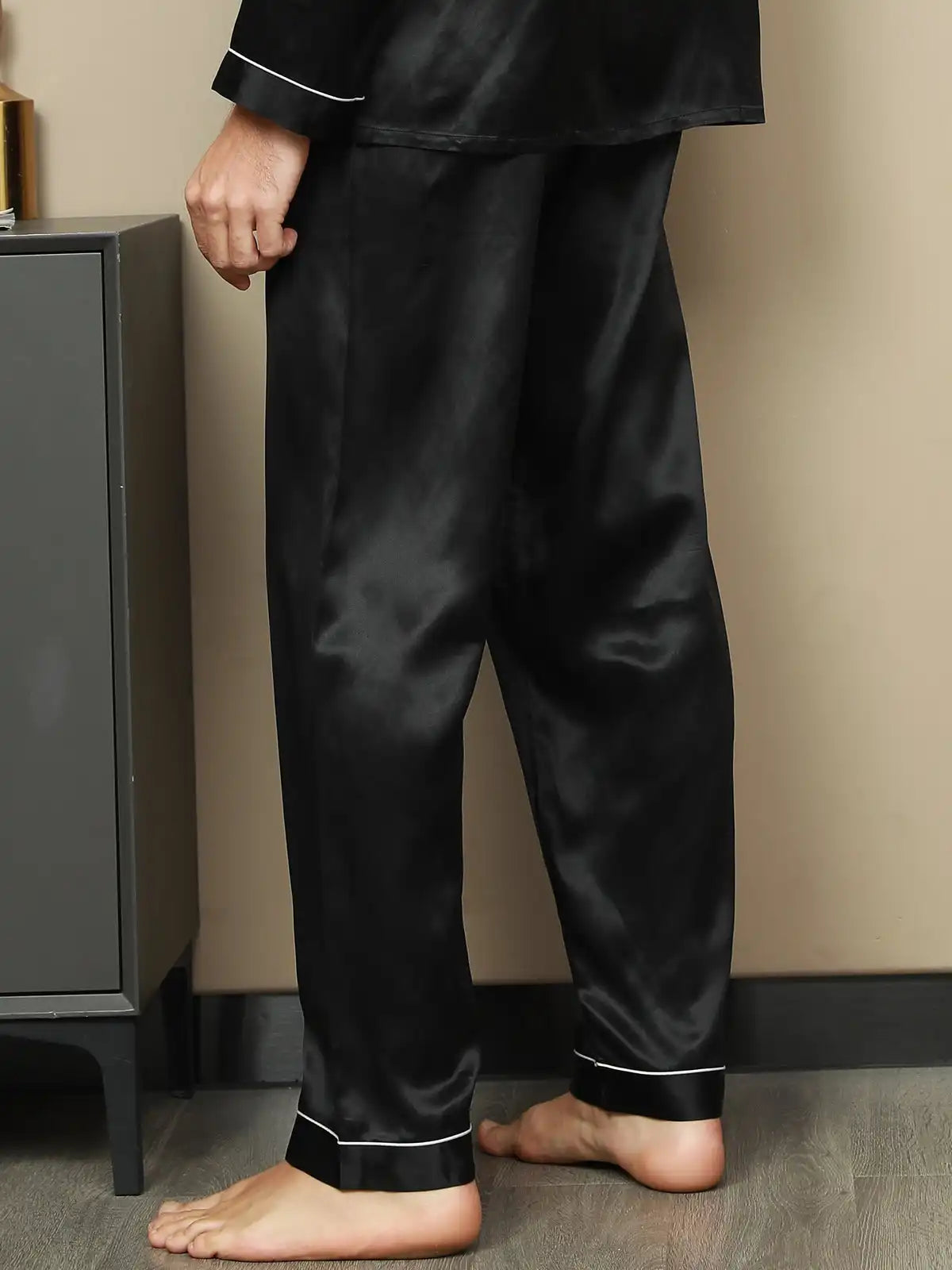 100% Mulberry Silk Men's Pajama Pants With Elastic Waist