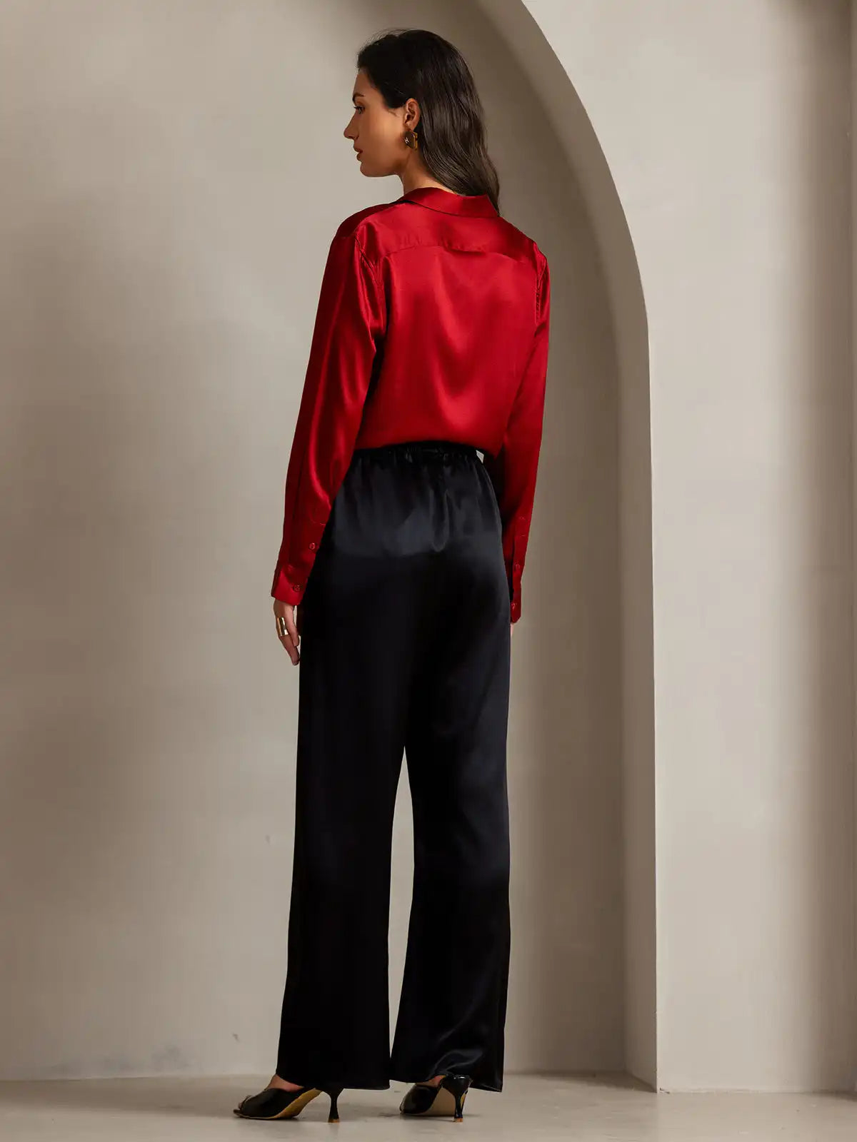 Women’s 19 Momme Silk Long Sleeves Button-Up Shirt
