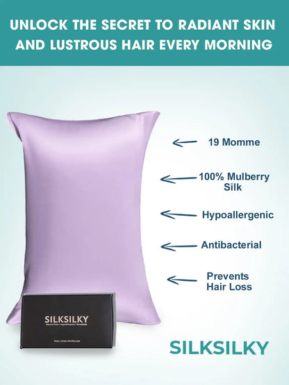2Pcs 19Momme 100% Mulberry Silk Pillowcases Bundle - Hidden Zipper