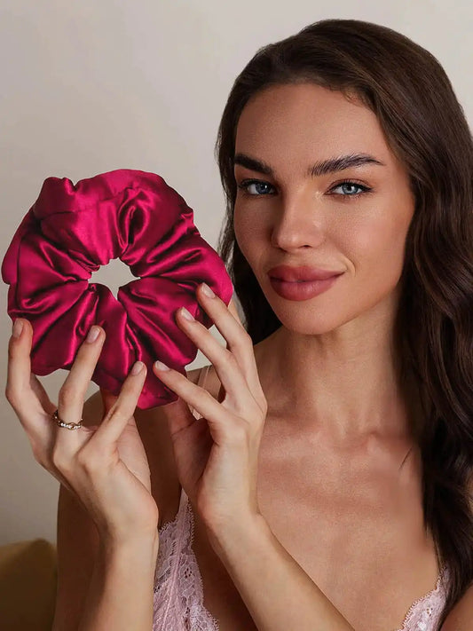 100% Mulberry Silk Soft Oversized Hair Scrunchie - 8cm