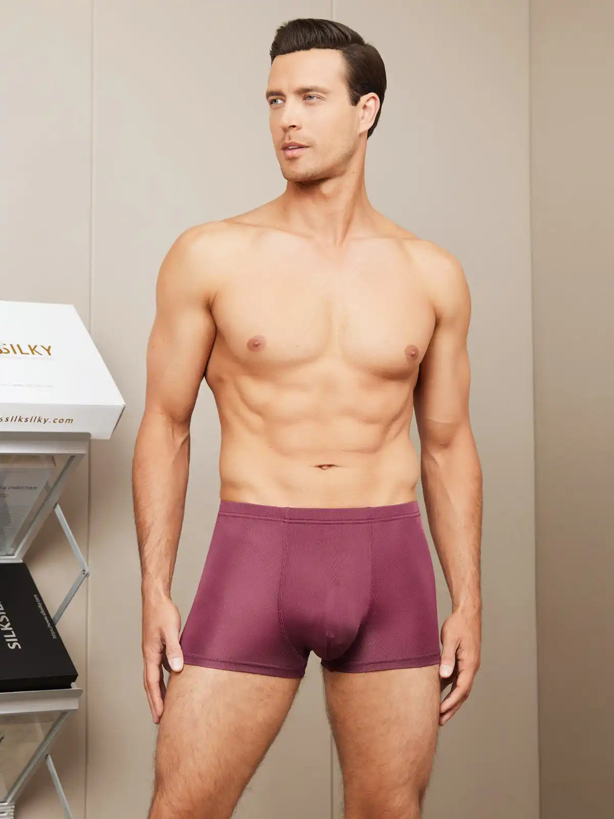 Men‘s 100% Mulberry Silk Boxer Briefs Underwear