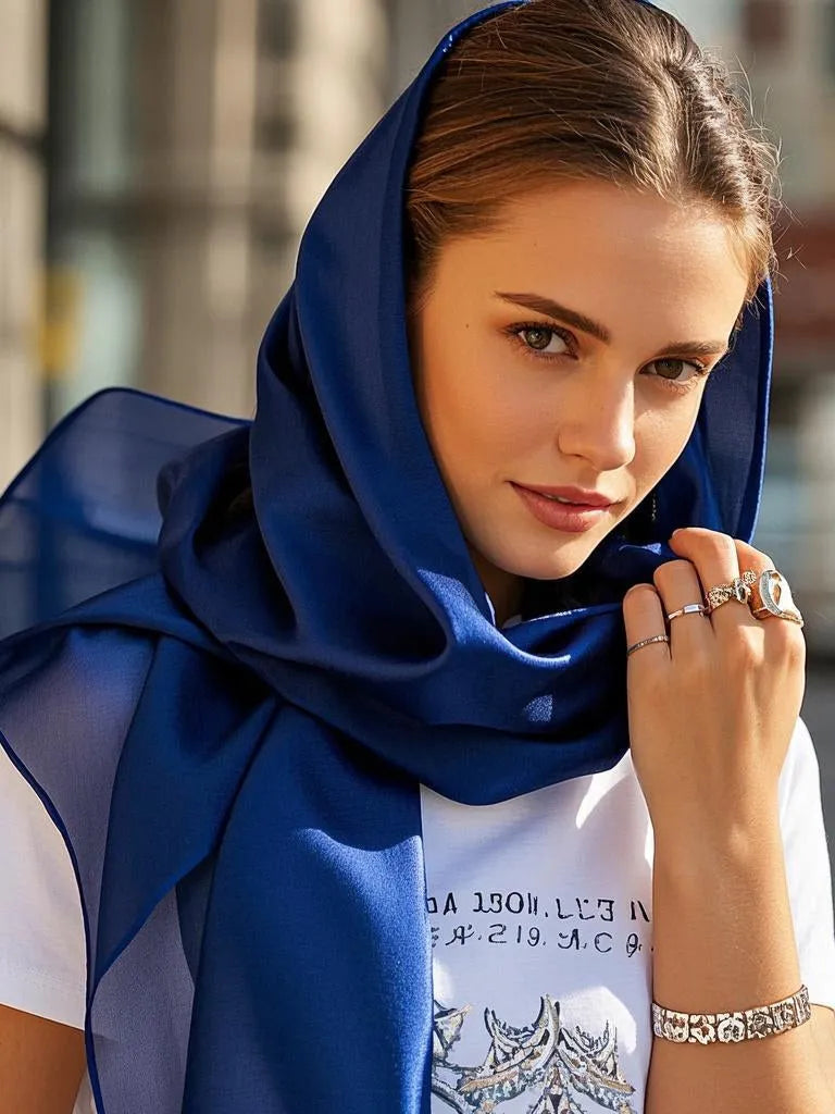 100% Mulberry Silk Rectangle Long Scarf/Shawl 170x53cm/67
