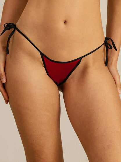 100% Mulberry Silk Tie-up Thong Sexy Bikini Panty