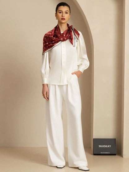 100% Mulberry Silk Paw Print Square Scarf - Size 90x90cm