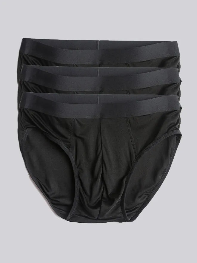 3Pcs Men Briefs Breathable 100% Mulberry Silk Underwear