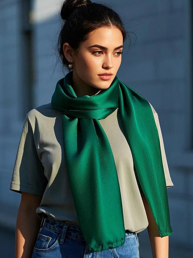 100% Mulberry Silk Rectangle Long Scarf/Shawl 170x53cm/67