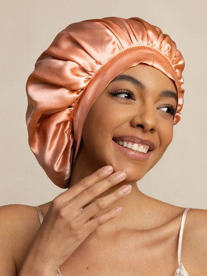100% Mulberry Silk Elegant Bonnet with Long Ribbons