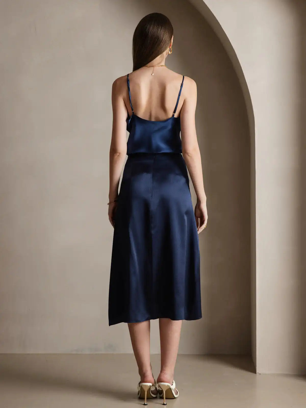 100% Mulberry Silk Spaghetti Strap V Neck Camisole Top