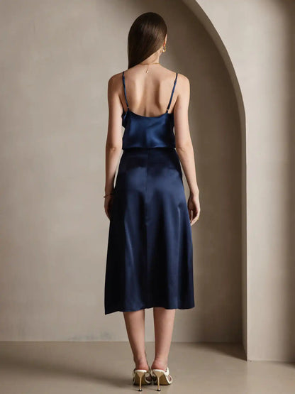 100% Mulberry Silk Spaghetti Strap V Neck Camisole Top
