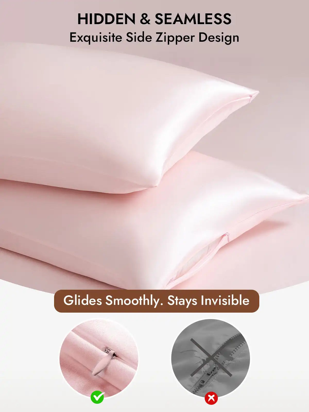 2Pcs 30Momme 100% Silk Pillowcases Bundle- Hidden Zipper