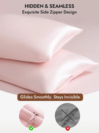 2Pcs 30Momme 100% Silk Pillowcases Bundle- Hidden Zipper