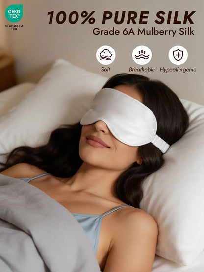 100% Mulberry Silk Eye Mask And Envelope Pouch Set 2Pcs