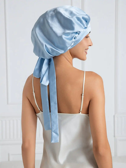 100% Mulberry Silk Elegant Bonnet with Long Ribbons