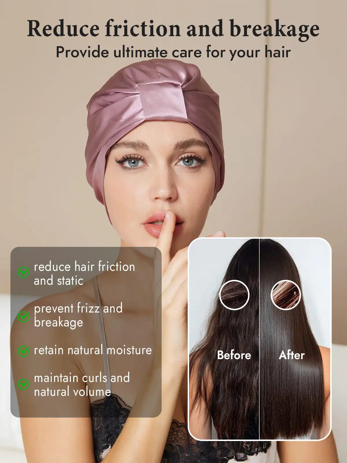 100% Mulberry Silk Night Turban Bonnet