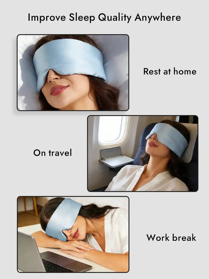 100% Mulberry Silk Adjustable Velcro Wrap-Around Silk Sleep Eye Mask
