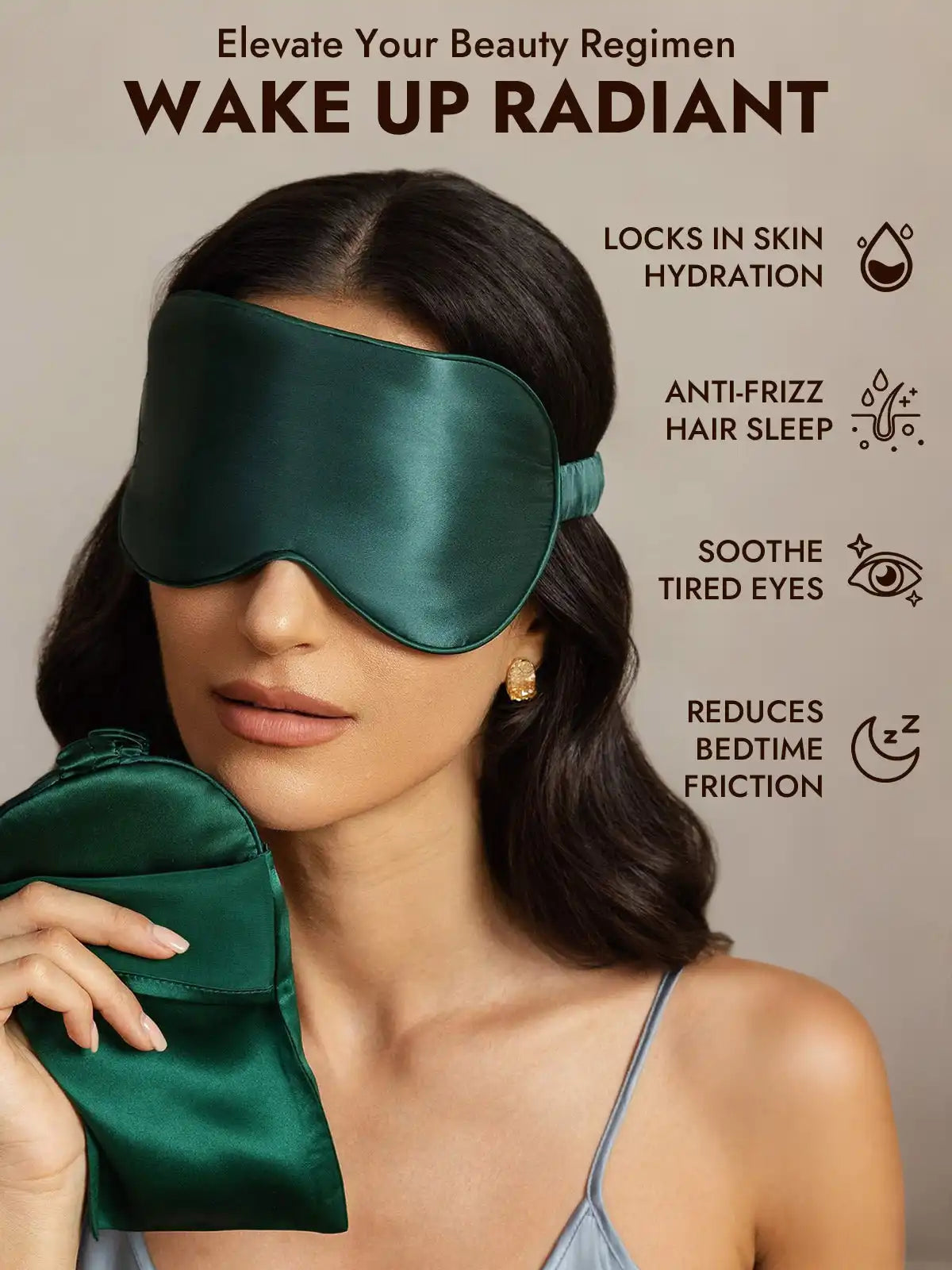 100% Mulberry Silk Eye Mask And Envelope Pouch Set 2Pcs