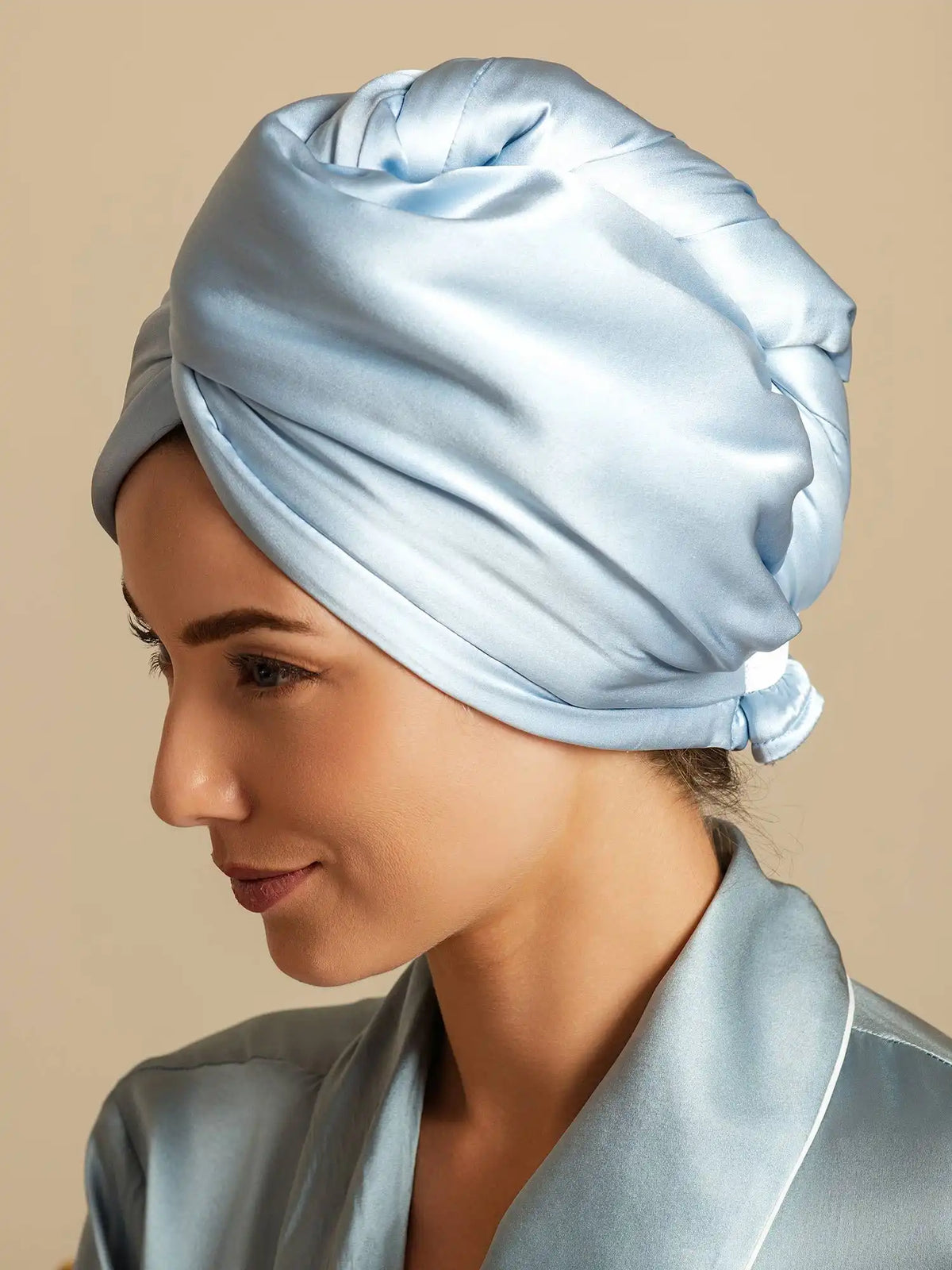 100% Mulberry Silk Double-Sided Hair Towel Wrap – Quick Dry, Frizz Free & Gentle on Hair