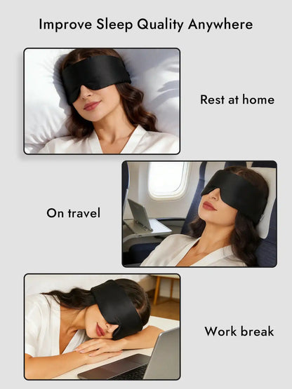 100% Mulberry Silk Adjustable Velcro Wrap-Around Silk Sleep Eye Mask