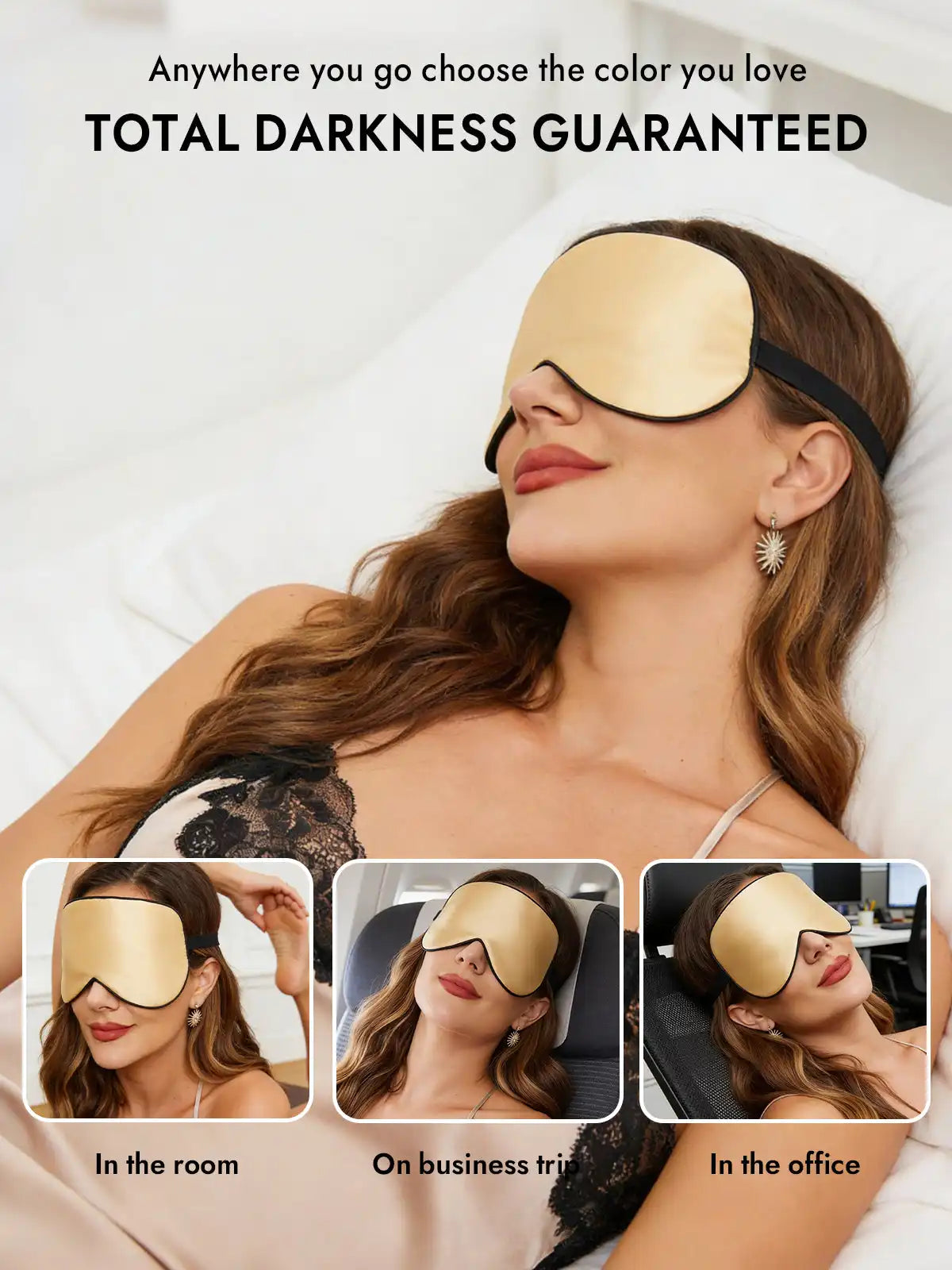 100% Mulberry Silk Elastic Band Sleep Eye Mask