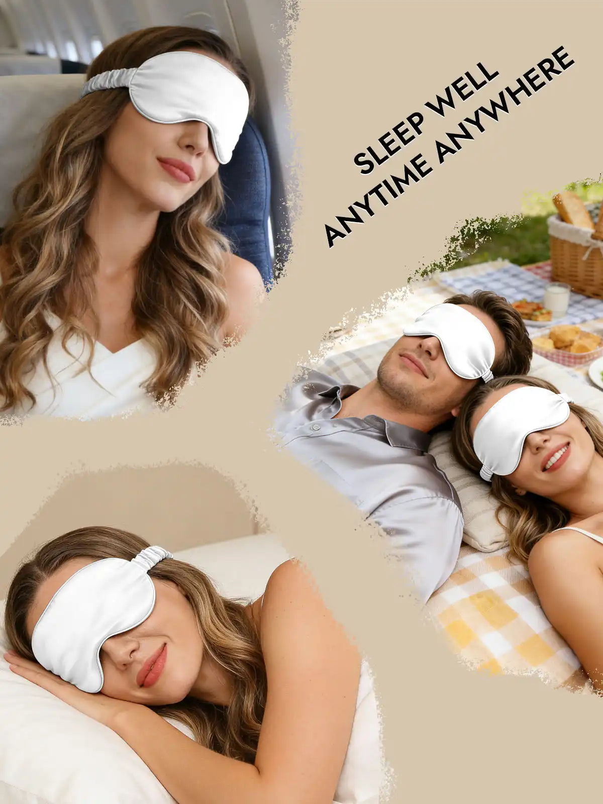 100% Mulberry Silk Sleep Eye Mask with Elastic Band