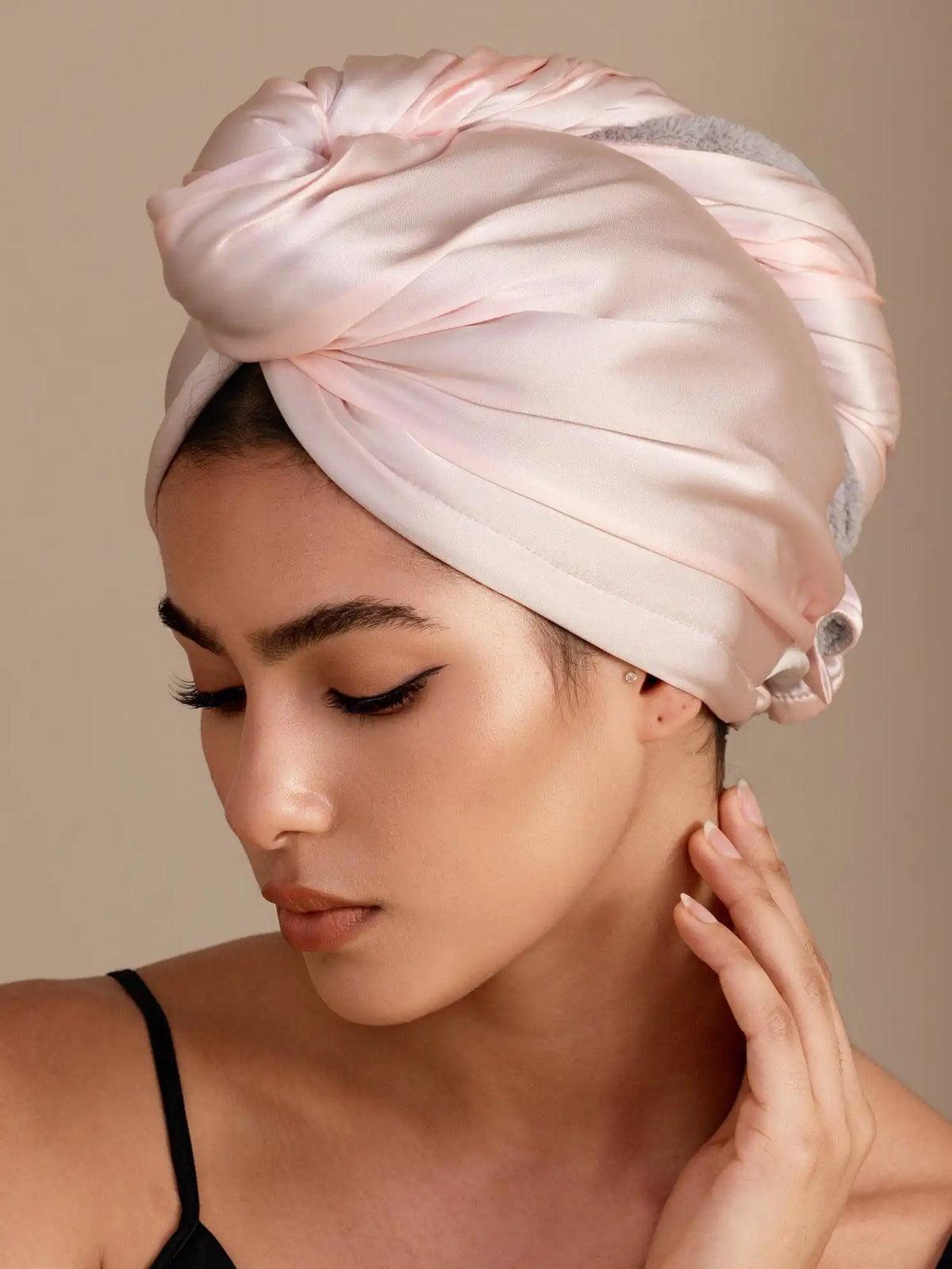 100% Mulberry Silk Double-Sided Hair Towel Wrap – Quick Dry, Frizz Free & Gentle on Hair