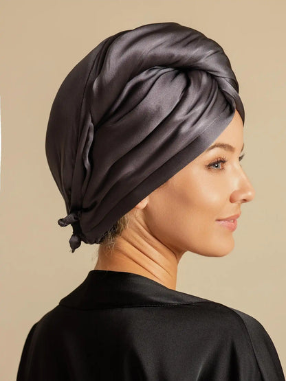 100% Mulberry Silk Double-Sided Hair Towel Wrap – Quick Dry, Frizz Free & Gentle on Hair