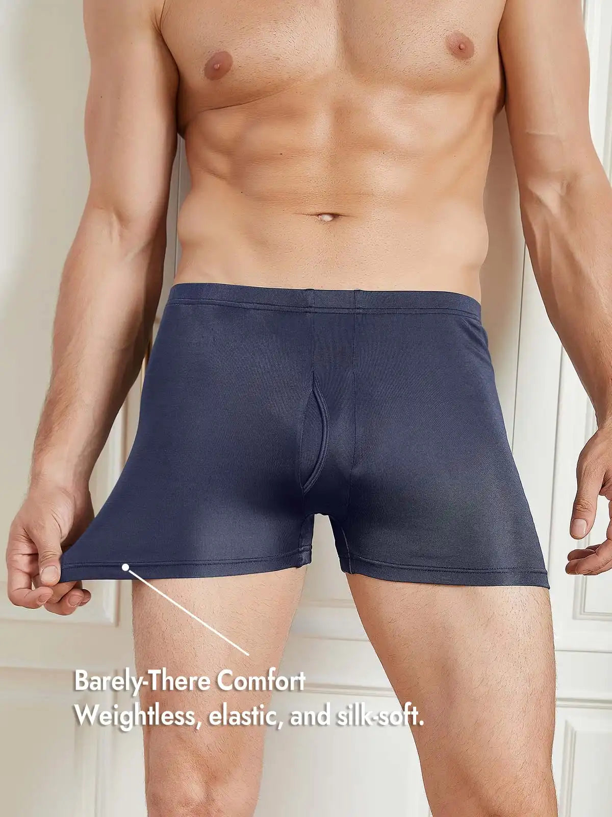 100% Mulberry Silk Mens Underwear with Front Opening