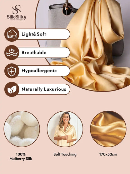 100% Mulberry Silk Long Scarf/Shawl 170x53cm
