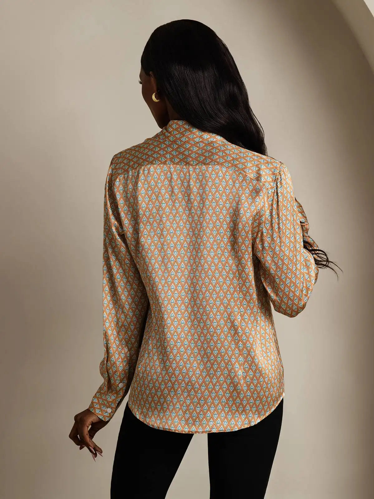 Women’s 19 Momme Silk Long Sleeves Button-Up Shirt