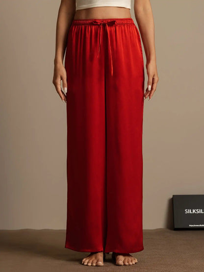 100% Mulberry Silk Wide Leg Women's Pants