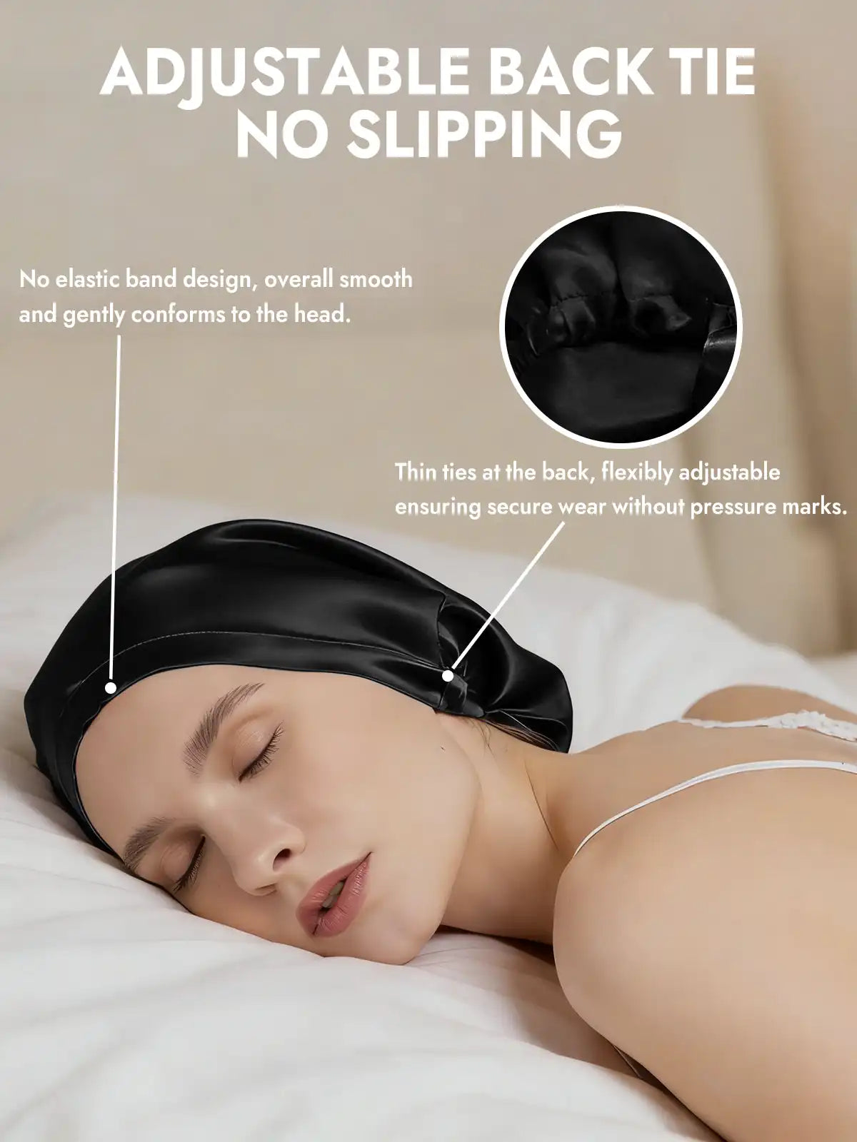 100% Mulberry Silk Elegant Bonnet for Long Hair