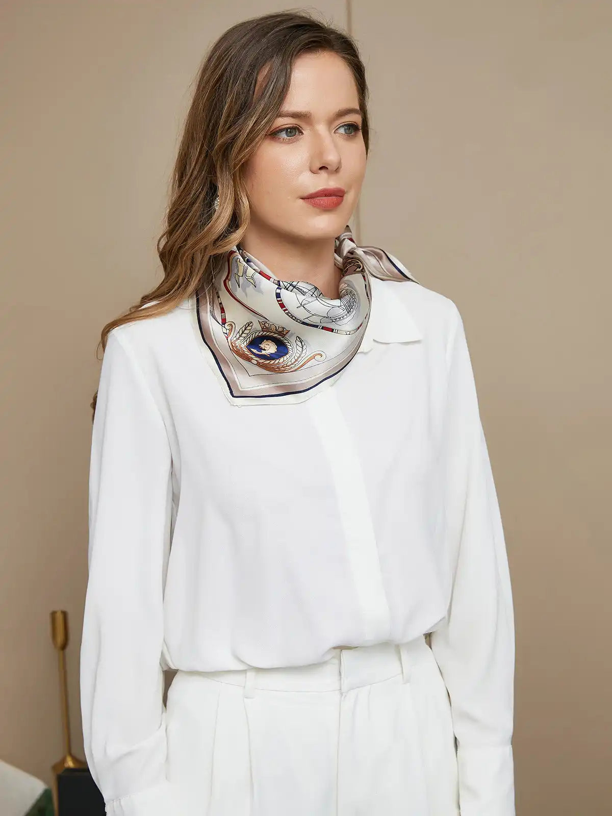 100% Mulberry Silk Printed Square Scarf 53x53cm