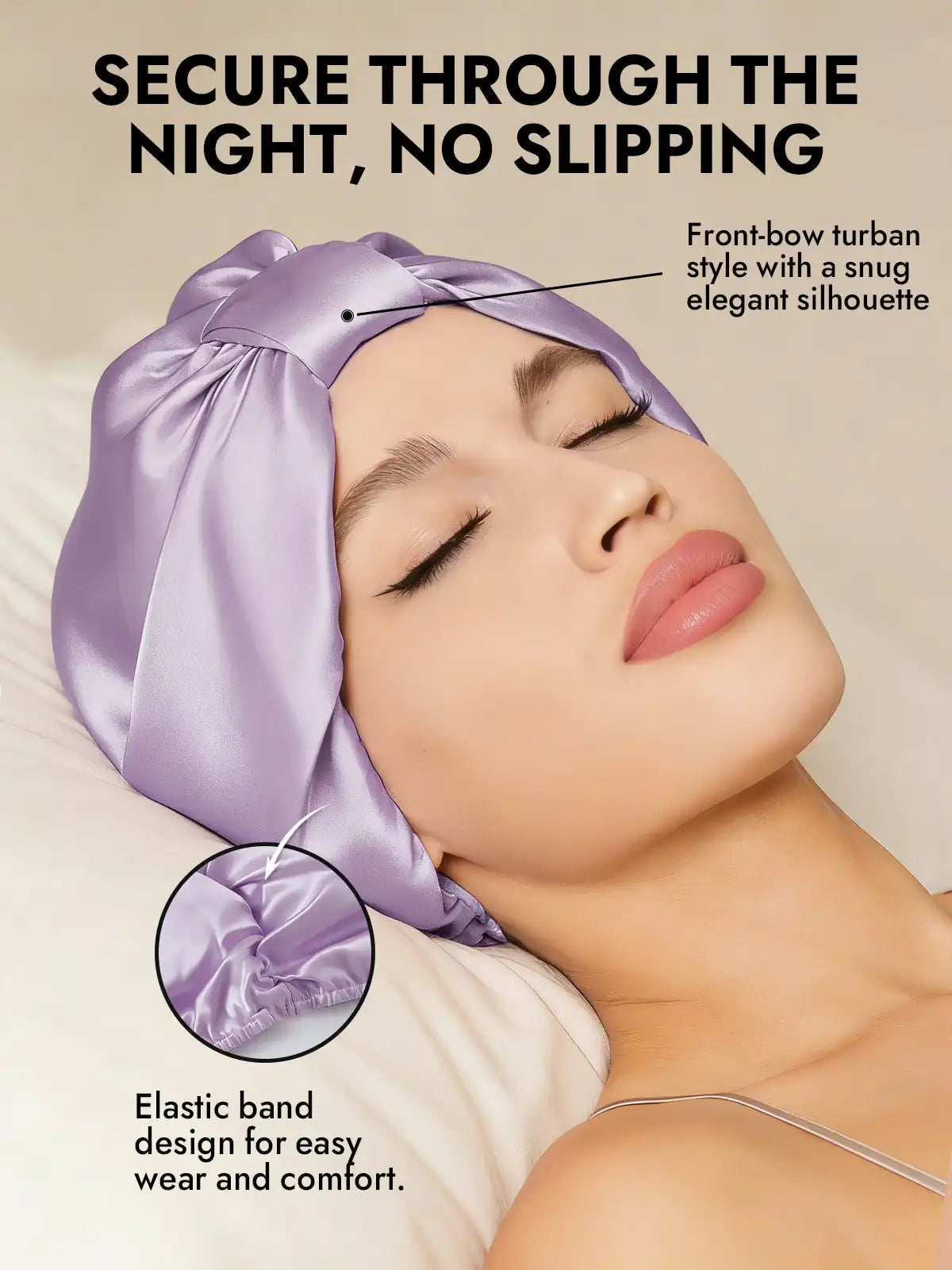 100% Mulberry Silk Night Turban Bonnet