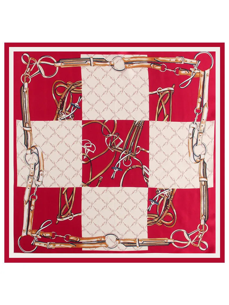 100% Mulberry Silk Printed Designer Square Scarf 53x53cm/21
