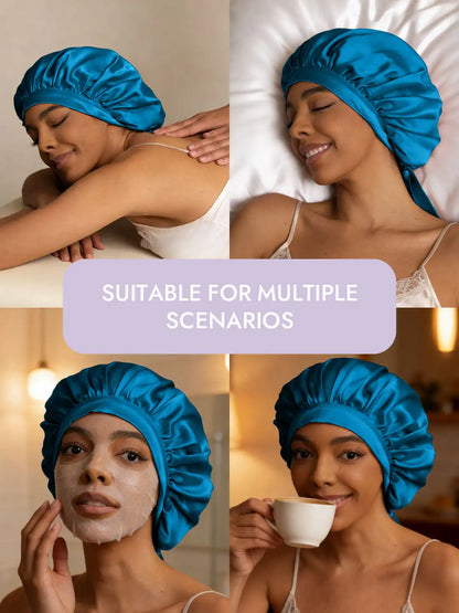 100% Mulberry Silk Elegant Bonnet with Long Ribbons