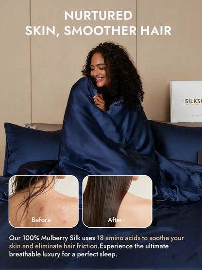 25Momme Mulberry Silk Seamless Duvet Cover (WITHOUT PILLOWCASES)