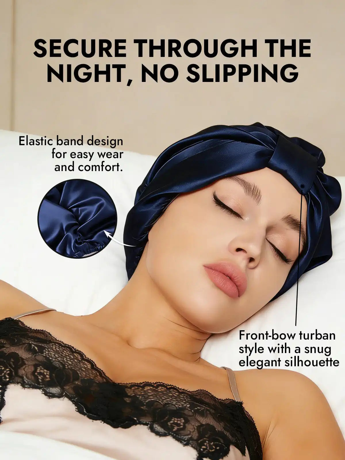 100% Mulberry Silk Night Turban Bonnet