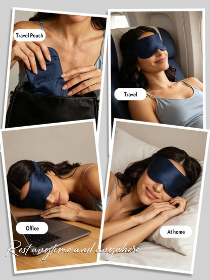 100% Mulberry Silk Eye Mask And Envelope Pouch Set 2Pcs
