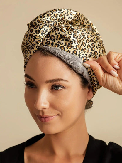 100% Mulberry Silk Double-Sided Hair Towel Wrap – Quick Dry, Frizz Free & Gentle on Hair