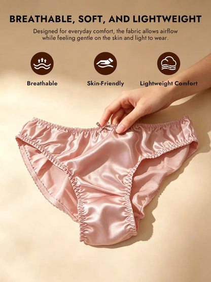 100% Mulberry Silk Classic Bikini Panty with Bow