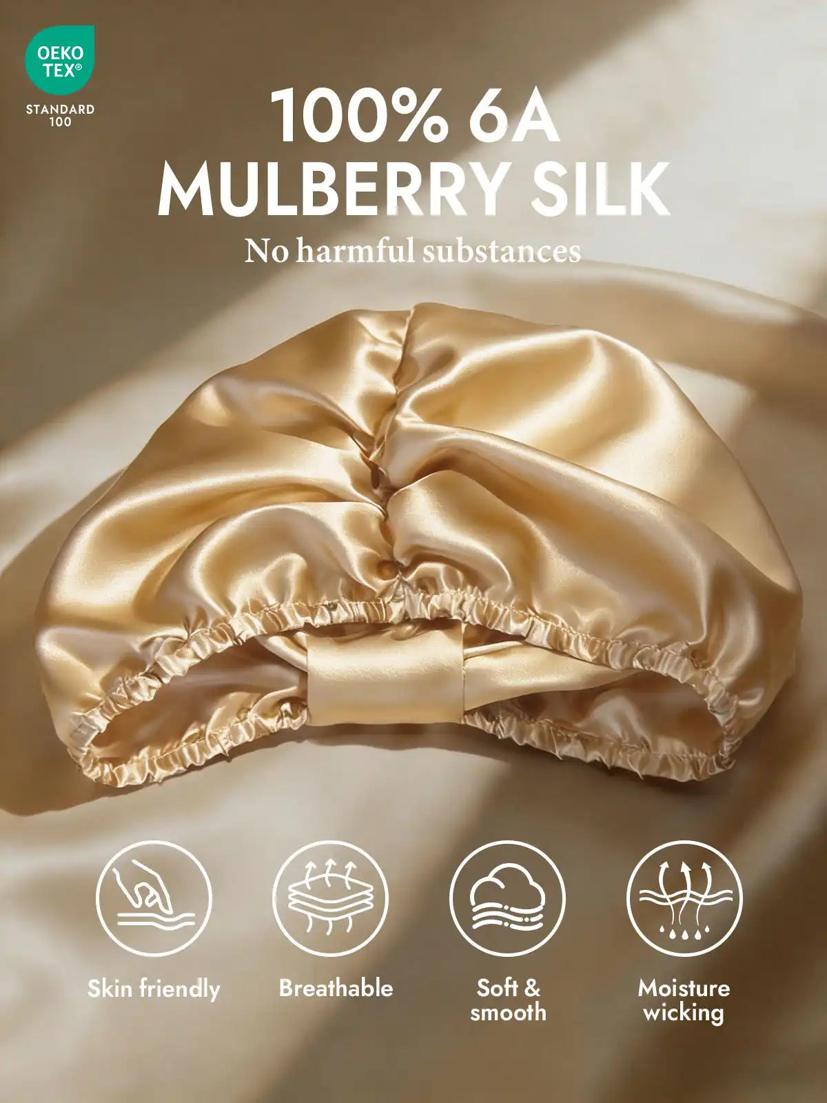 100% Mulberry Silk Night Turban Bonnet