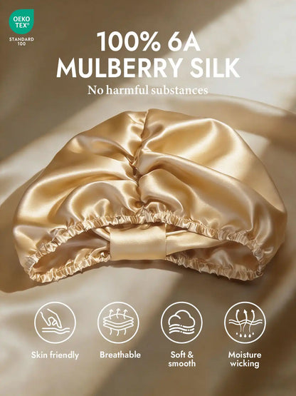 100% Mulberry Silk Night Turban Bonnet