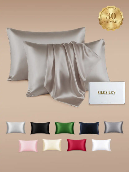 2Pcs 30Momme 100% Silk Pillowcases Bundle- Hidden Zipper
