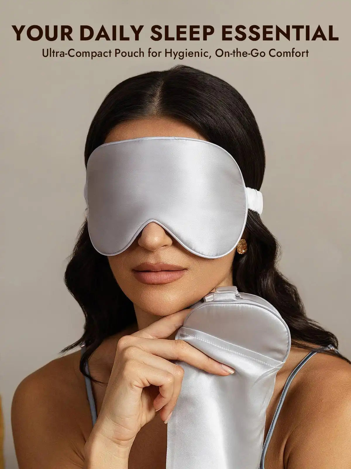 100% Mulberry Silk Eye Mask And Envelope Pouch Set 2Pcs