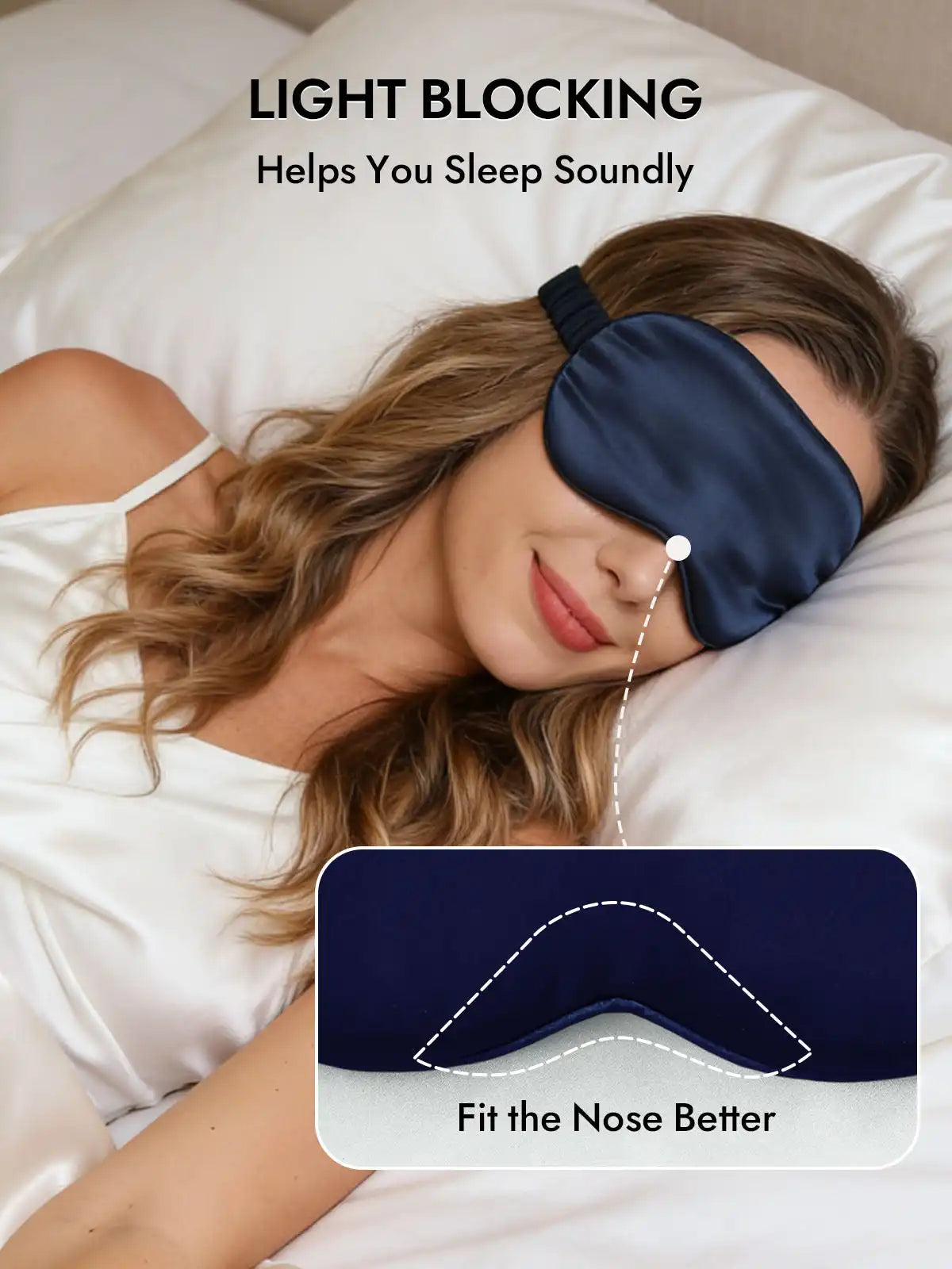 100% Mulberry Silk Sleep Eye Mask with Elastic Band