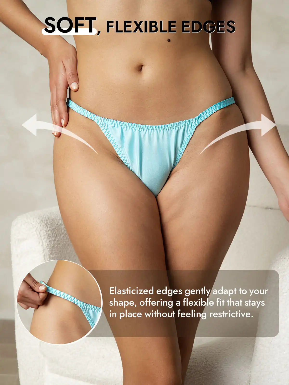 100% Mulberry Silk String Thong Sexy Panty