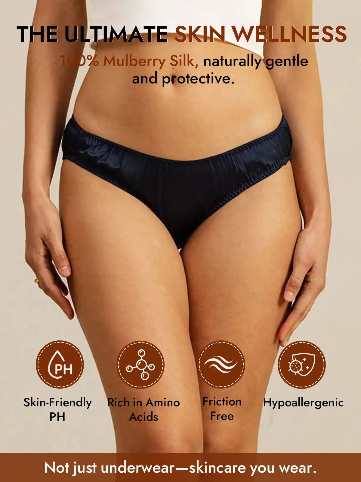 100% Mulberry Silk Briefs Comfy Breathable Panty